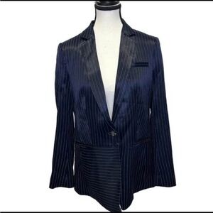 Banana Republic satin blue pinstripe blazer women size 4